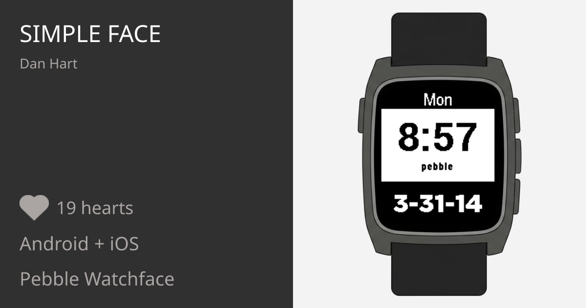 Simple Face - Pebble Appstore