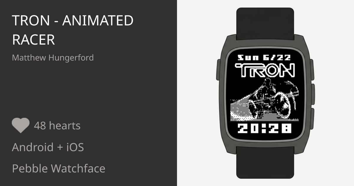Tron Racer Tron - animated racer - Pebble Appstore