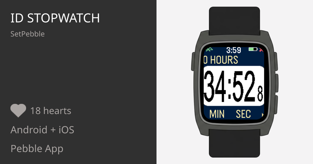 Pibble Id ID Stopwatch - Pebble Appstore