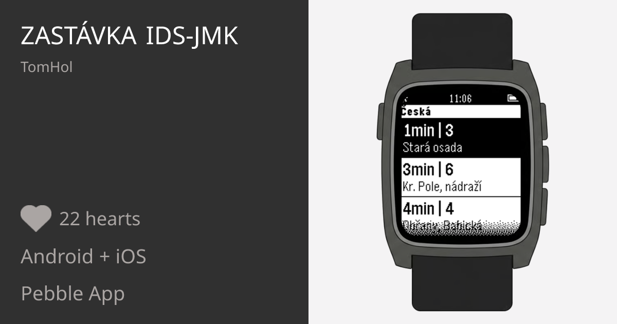 Zastávka IDS-JMK - Pebble Appstore