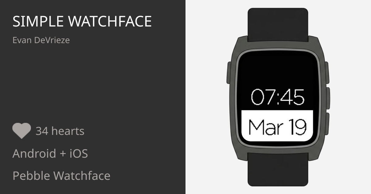 Simple Watchface - Pebble Appstore