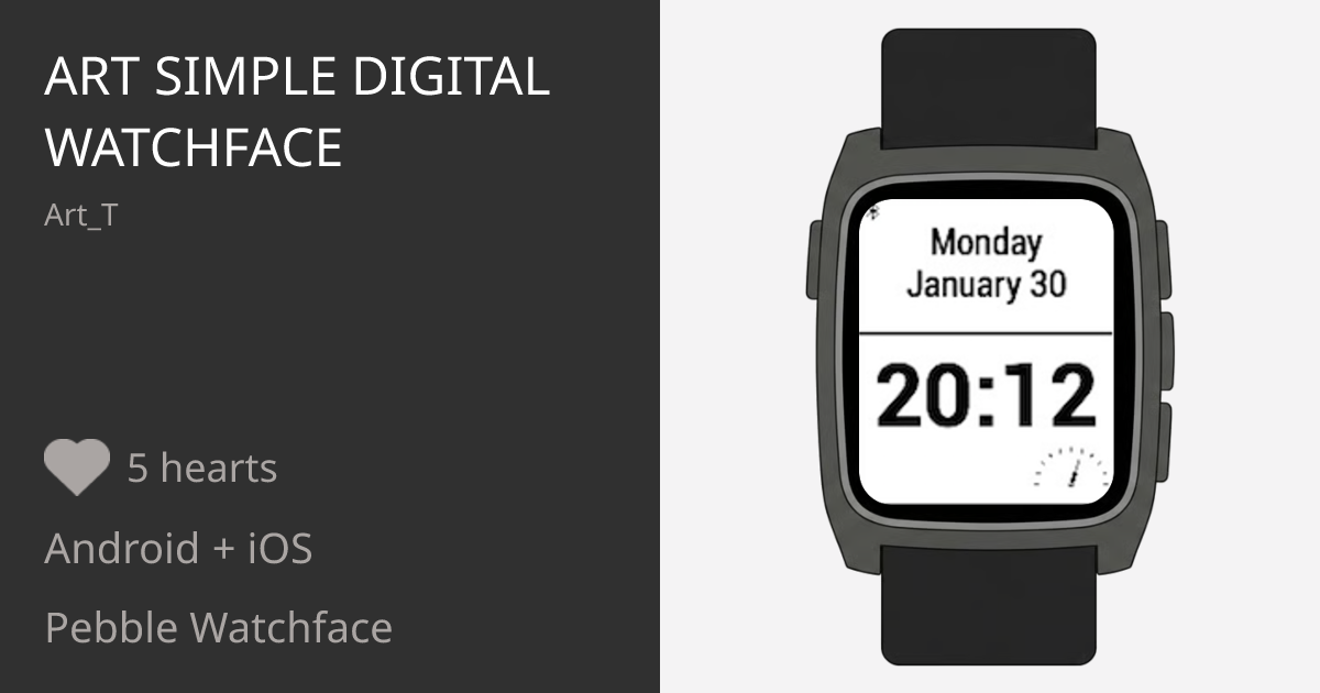 ART Simple Digital Watchface - Pebble Appstore