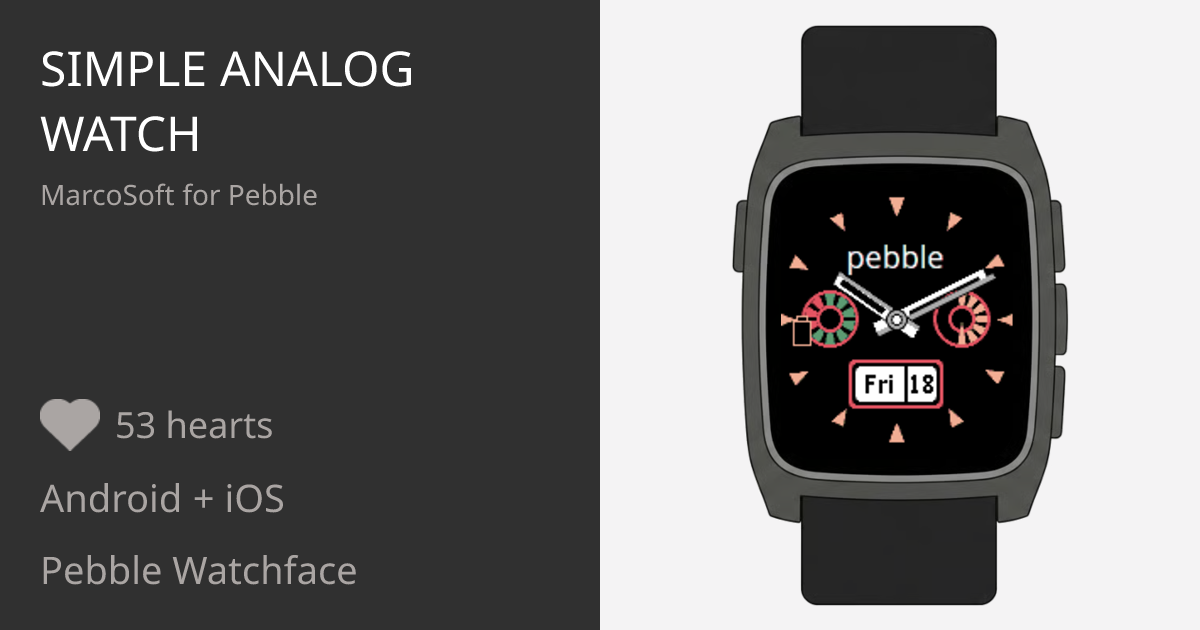 Simple Analog Watch - Pebble Appstore
